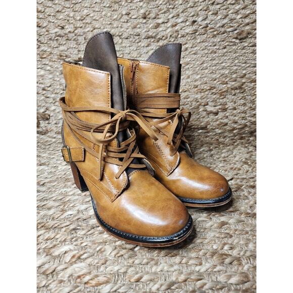 Jelly Pop Brown Fashion Ankle Boots Bootiie Straps Size 8.5 M Steampunk Look - Picture 4 of 11